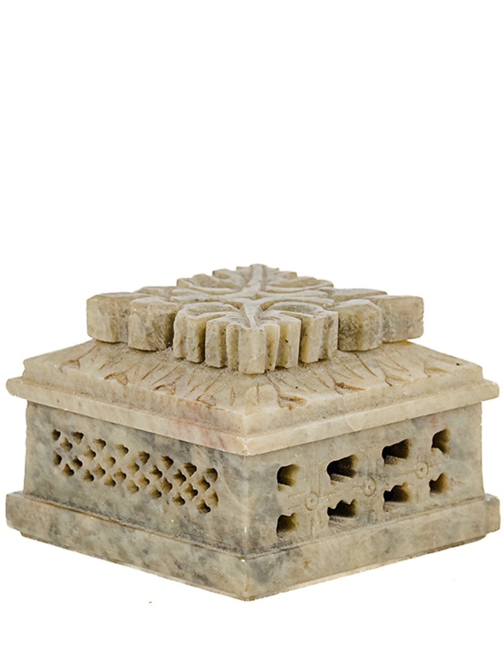 Hand-Carved Soapstone Trinket Box